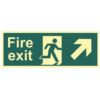 FIRE EXIT (MAN ARROW UP/RIGHT)-PHOTOLUM. (400 X 150MM) thumbnail-0