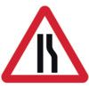 ROAD NARROWS OFFSIDE - CLASSICROLL UP TRAFFIC SIGN (750MM TRI) thumbnail-0