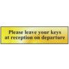 PLEASE LEAVE YOUR KEYS AT RECEPTION ON DEPARTURE - POL (200X50MM) thumbnail-0