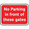 600X450MM DIB. 'NO PARKING IN FRONT OF GATES' ROADSIGN(W CHANNEL) thumbnail-0