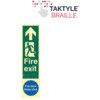 FIRE EXITMAN LEFT ARROW UP/FIRE DOOR KEEP SHUT-TAKTYLEPH(75X300MM) thumbnail-0