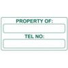 PROPERTY OF& TEL NO-SELF LAMINATING LABELS(50X25MM ROLL OF 250) thumbnail-0