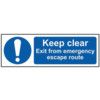 KEEP CLEAR EXIT FROM EMERGENCY ESCAPE ROUTE - RPVC (300 X 100MM) thumbnail-0