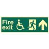 DISABLED FIRE EXIT MAN RUNNINGARR OW UP - PHO (450 X 150MM) thumbnail-0