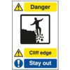 QUARRY SIGN: CLIFF EDGE /STAYAWAY - DIB (400 X 600MM) thumbnail-0