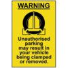 WARNING UNAUTHORISED PARKING MAYRESULT - RPVC (400 X 600MM) thumbnail-0