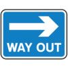 600X450MM DIBOND 'WAY OUT RIGHT ARROW' ROAD SIGN (WITHOUT CHANNEL) thumbnail-0