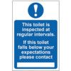 THIS TOILET IS INSPECTED AT REGULAR INTERVALS - PVC (200 X 300MM) thumbnail-0