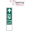 FIRE EXIT MAN LEFT ARROW UP -TAKTYLE (75 X 300MM) thumbnail-0