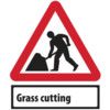 RD WORKS GRASS CUT SUPP PLATE-CLASSIC ROLLUP TRAF.SIGN(600MM TRI)  thumbnail-0