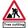 ROAD WRKS TREE CUT SUPP PLATE-CLASSIC ROLLUP TRAF.SIGN(750MM TRI)  thumbnail-0