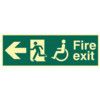 DISABLED FIRE EXIT MAN RUNNINGARR OW LEFT - PHS (450 X 150MM) thumbnail-0