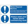 WASTEDISPOSAL MACHINE/ALWAYS WASH HANDS COMME. WORK-PVC(300X200MM) thumbnail-0