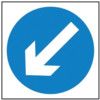 750 X 750MM TEMPORARY SIGN -ARROW DOWN LEFT thumbnail-0