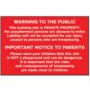 BUILDING SITE WARNING TO PUBLICAN D PARENTS - PVC (600 X 400MM) thumbnail-0