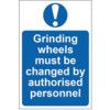 GRINDING WHEELS MUST BE CHANGED BY AUTHO. PERSONNEL-PVC(200X300MM) thumbnail-0