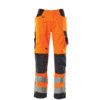 TROUSERS WITH KNEEPAD POCKETS HI- VIS ORANGE/DARK NAVY (L30W30.5) thumbnail-0