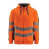 CORBY HOODIE WITH ZIPPER HI-VISORANGE/DARK ANTHRACITE (2XL) thumbnail-0