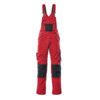 UNIQUE AUGSBURG BIB & BRACE WITH KNEEPADPOCKETS RED/BLACK (L30W30.5) thumbnail-0