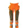 ACCELERATE SAFE TROUSERS WITH HOLSTER POCKETS HI-VIS ORANGE/MOSS GREEN (L30W30.5) thumbnail-0