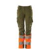 ACCELERATE SAFE TROUSERS WITH KNEEPAD POCKETS MOSS GREEN/HI-VIS ORANGE (L30W29) thumbnail-0