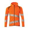 ACCELERATE SAFE HOODIE WITH ZIPPER HI-VISORANGE/MOSS GREEN (M) thumbnail-0