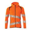 ACCELERATE SAFE HOODIE WITH ZIPPER HI-VISORANGE/DARK PETROLEUM (XS) thumbnail-0