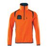 ACCELERATE SAFE FLEECE JUMPER WITH HALF ZIPHI-VIS ORANGE/DARK PETROLEUM (S) thumbnail-0