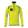 ACCELERATE SAFE FLEECE JUMPER WITH HALF ZIP HI-VIS YELLOW/DARK PETROLEUM (XL) thumbnail-0