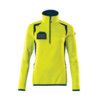 ACCELERATE SAFE FLEECE JUMPER WITH HALF ZIP HI-VIS YELLOW/DARK PETROLEUM (XS) thumbnail-0