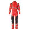 ACCELERATE SAFE BOILERSUIT WITH KNEEPAD POCKETSHI-VIS RED/DARK NAVY (S) thumbnail-0