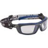 Baxter Safety Glasses, Clear Lens, Hybrid Frame, Black/Blue Frame, Anti-Fog/Scratch-Resistant thumbnail-0