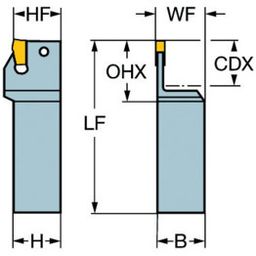 R151.21 T-MaxⓇ Q-Cut Shank Tool For Parting And Grooving
 thumbnail-0