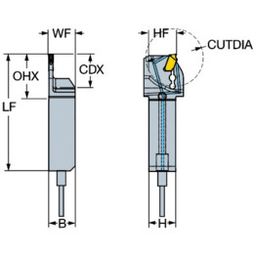 QS-QD Left Hand CoroCutⓇ QD QS Shank Tool For Parting And Grooving thumbnail-0