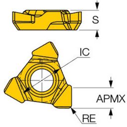 TR90 TXMT Single Sided Milling Insert Grade IC808 thumbnail-1