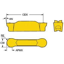 N123J2 CoroCutⓇ 1-2 Profiling Inserts Grade 1005 thumbnail-0