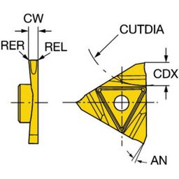 N123U3 CoroCutⓇ 3 Parting Inserts Grade 1125 thumbnail-0