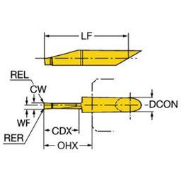 CXS-08F CoroTurnⓇ XS Solid Carbide Tool For Face Grooving Grade 1025 thumbnail-0