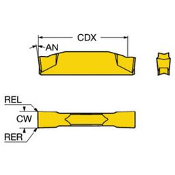 N123E2 CoroCutⓇ 1-2 Grooving Inserts Grade 1125 thumbnail-0