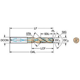 860.2  CoroDrillⓇ 860 Solid Carbide Step And Chamfer Drill PM 4234 thumbnail-0