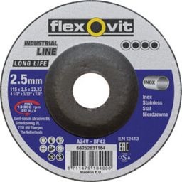 Stainless steel depressed centre cutting disc Flexovit LONG LIFE thumbnail-1