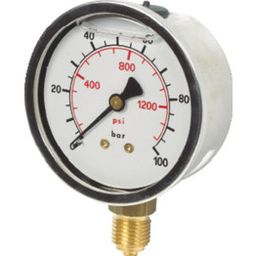 63mm Pressure Gauge - 1/4in BSPP Bottom Connection. thumbnail-0