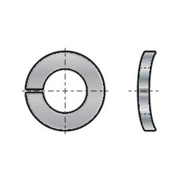 Curved Spring Lock Washer, Metric - Spring Steel - BZP - DIN 128 A thumbnail-0