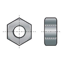 Hexagon Nut - Metric - Steel - Standard (Colour Steel) - Plain - Grade 8 - ISO 4032 thumbnail-0