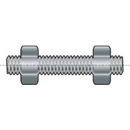 Screwed Studding - UNC - Steel - Grade B7/2H -  Stud Bolt With 2 Hex Nuts - BS 4882 thumbnail-0