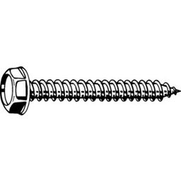 Self Tapping Screw, Metric - BZP (Bright Zinc Plated) - Hexagon Washer Faced Head - DIN 6928 C thumbnail-0