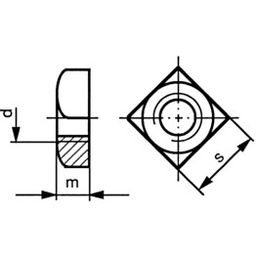 Square Nut - Metric - A4 Stainless Steel- DIN 557 thumbnail-3