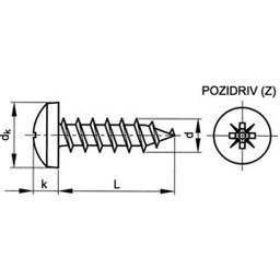 Woodscrew, ST (Self Tapping) - BZP (Bright Zinc Plate) - Pozi - Raised Cheese Head  Chipboard Screw thumbnail-4