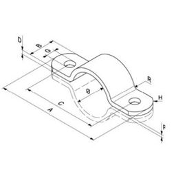 Pipe Clamp, Metric - A4 Stainless - Half Pipe Clamps thumbnail-1