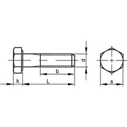 Hexagon Head Bolt, Metric - A4 Stainless - DIN 931 thumbnail-1